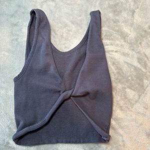 Navy blue and white cross top